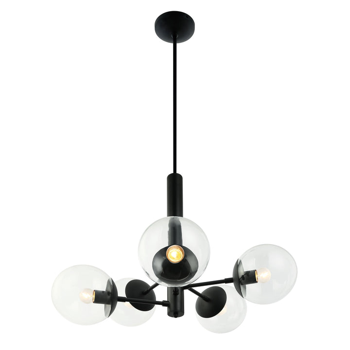 Mid-Century 373C05BL 5-Light Chandelier - Black