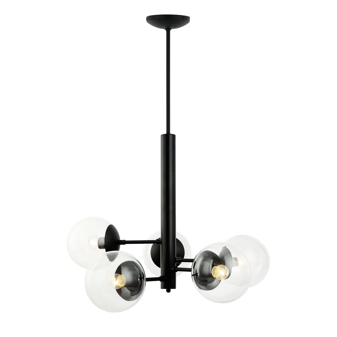Mid-Century 373C05BL 5-Light Chandelier - Black