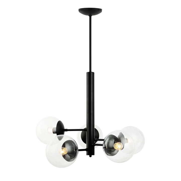 Mid-Century 373C05BL 5-Light Chandelier - Black