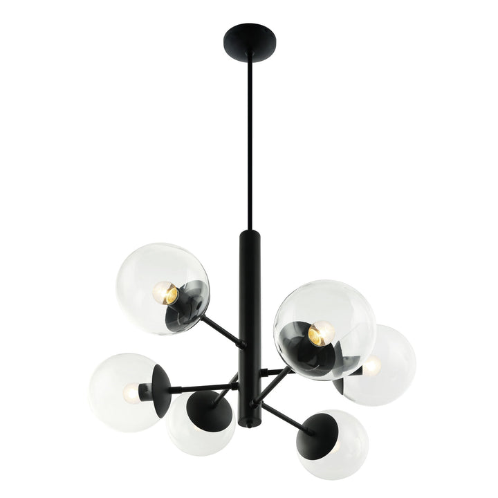 Mid-Century 373C06BL 6-Light Chandelier - Black