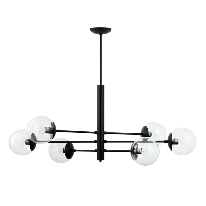 Mid-Century 373N06BL 6-Light Linear Pendant Light - Black