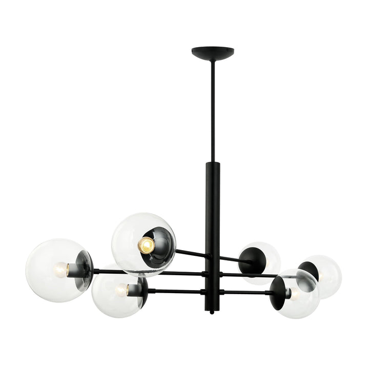Mid-Century 373N06BL 6-Light Linear Pendant Light - Black