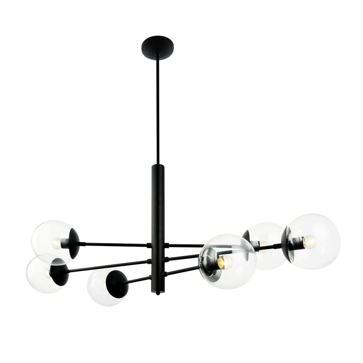 Mid-Century 373N06BL 6-Light Linear Pendant Light - Black