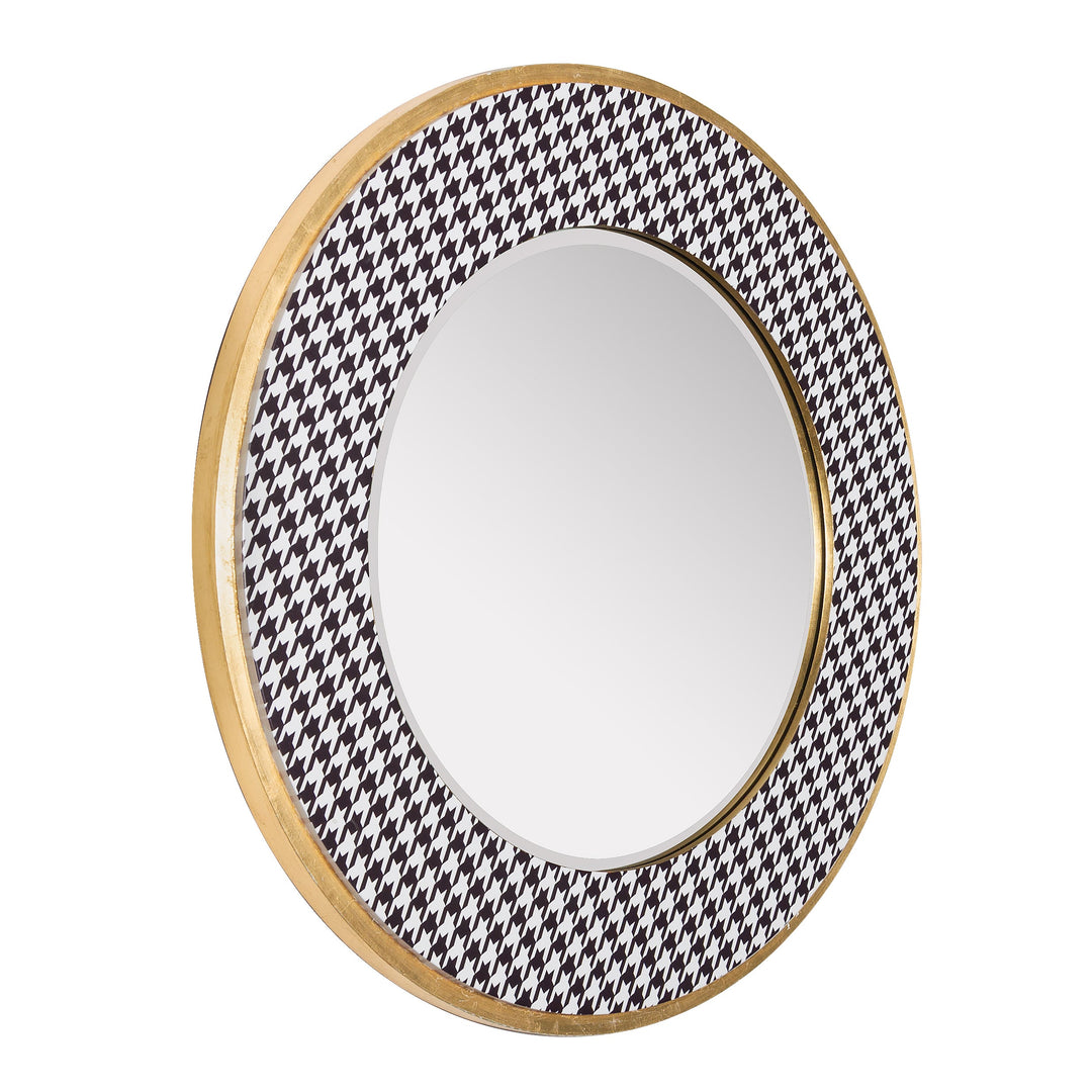 Azzezzi 30-in Round Houndstooth Accent Mirror - 4DMI0102