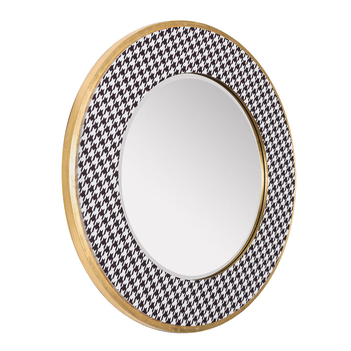 Azzezzi 30-in Round Houndstooth Accent Mirror - 4DMI0102