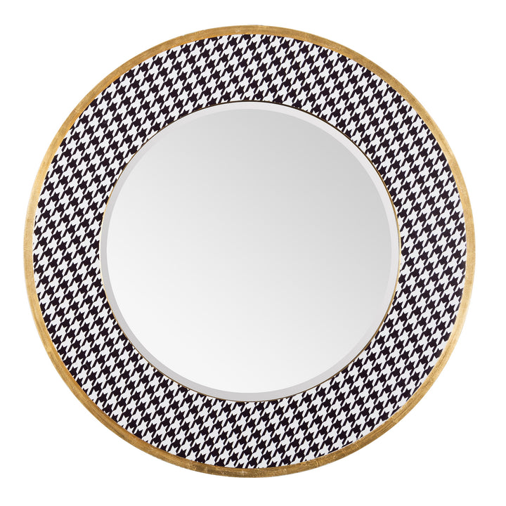 Azzezzi 30-in Round Houndstooth Accent Mirror - 4DMI0102