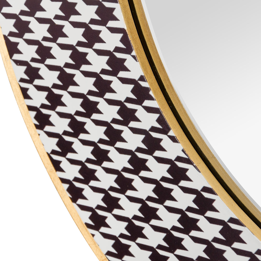 Azzezzi 30-in Round Houndstooth Accent Mirror - 4DMI0102