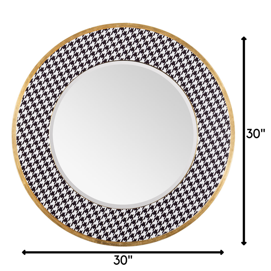 Azzezzi 30-in Round Houndstooth Accent Mirror - 4DMI0102