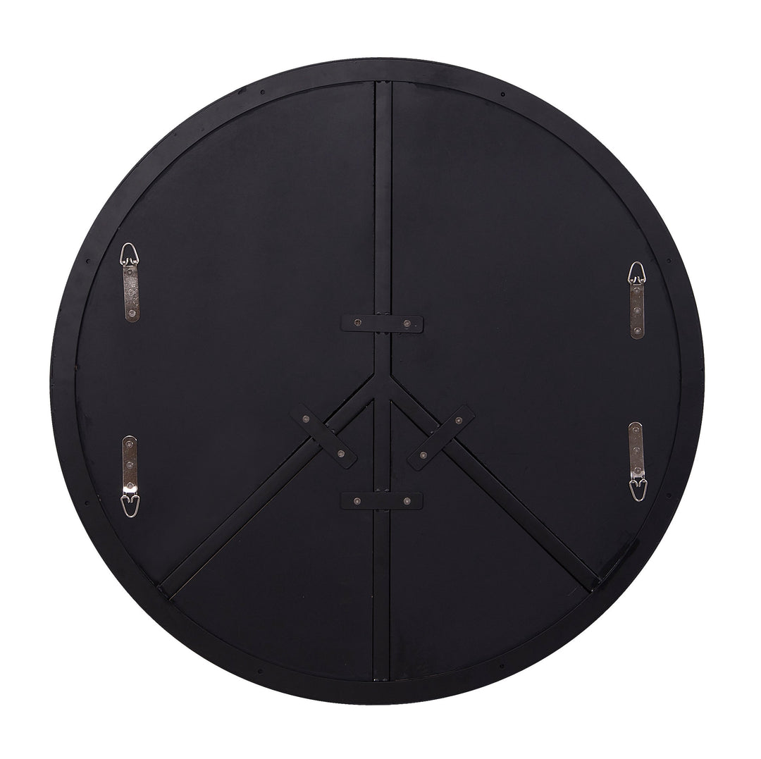 Paz 30-in Round Peace Sign Accent Mirror in Black 4DMI0117