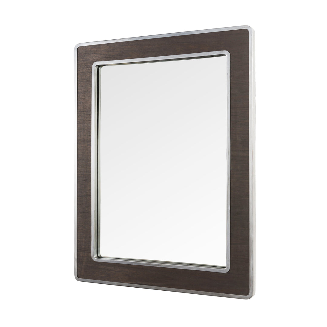 Macie Rectangular Wood and Metal Mirror 4DMI0119