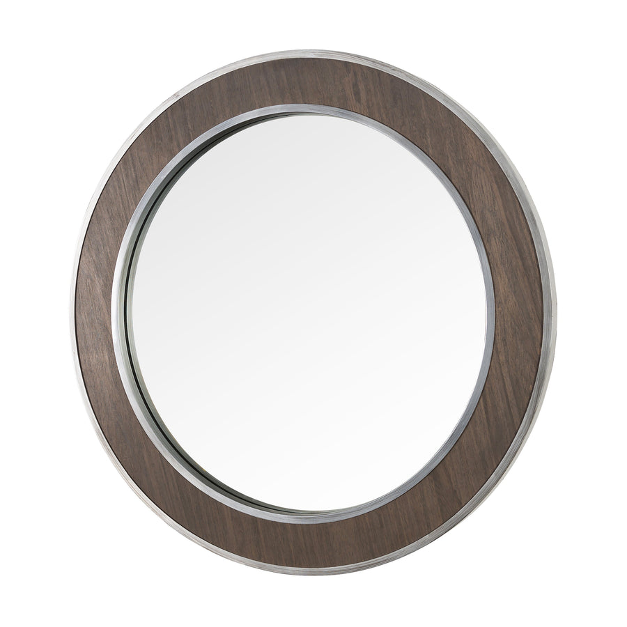 Macie 30-in Round Wood and Metal Mirror 4DMI0120