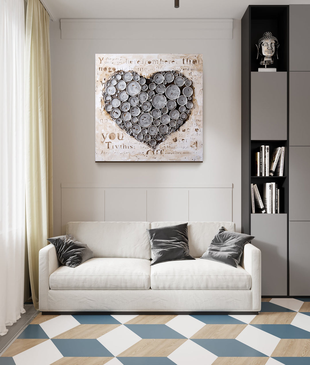 Work Of Heart Silver Mixed-Media Wall Art  4DWA0114