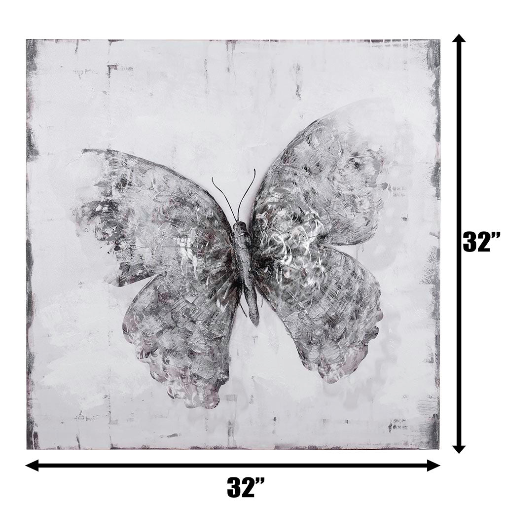 Flutter Black and White Mixed-Media Wall Art - 4DWA0116