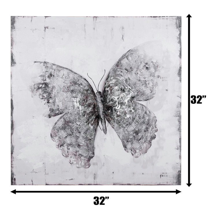 Flutter Black and White Mixed-Media Wall Art - 4DWA0116