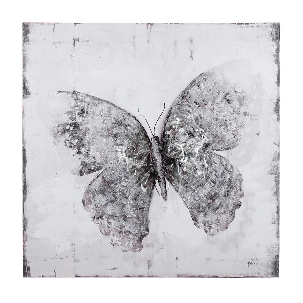 Flutter Black and White Mixed-Media Wall Art - 4DWA0116
