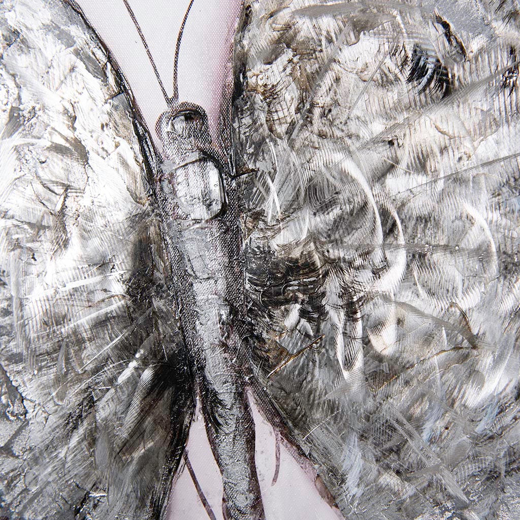 Flutter Black and White Mixed-Media Wall Art - 4DWA0116