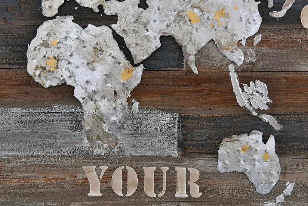 Wanderlust Rustic World Map - 4DWA0117