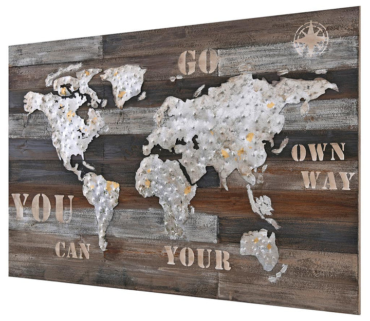 Wanderlust Rustic World Map - 4DWA0117