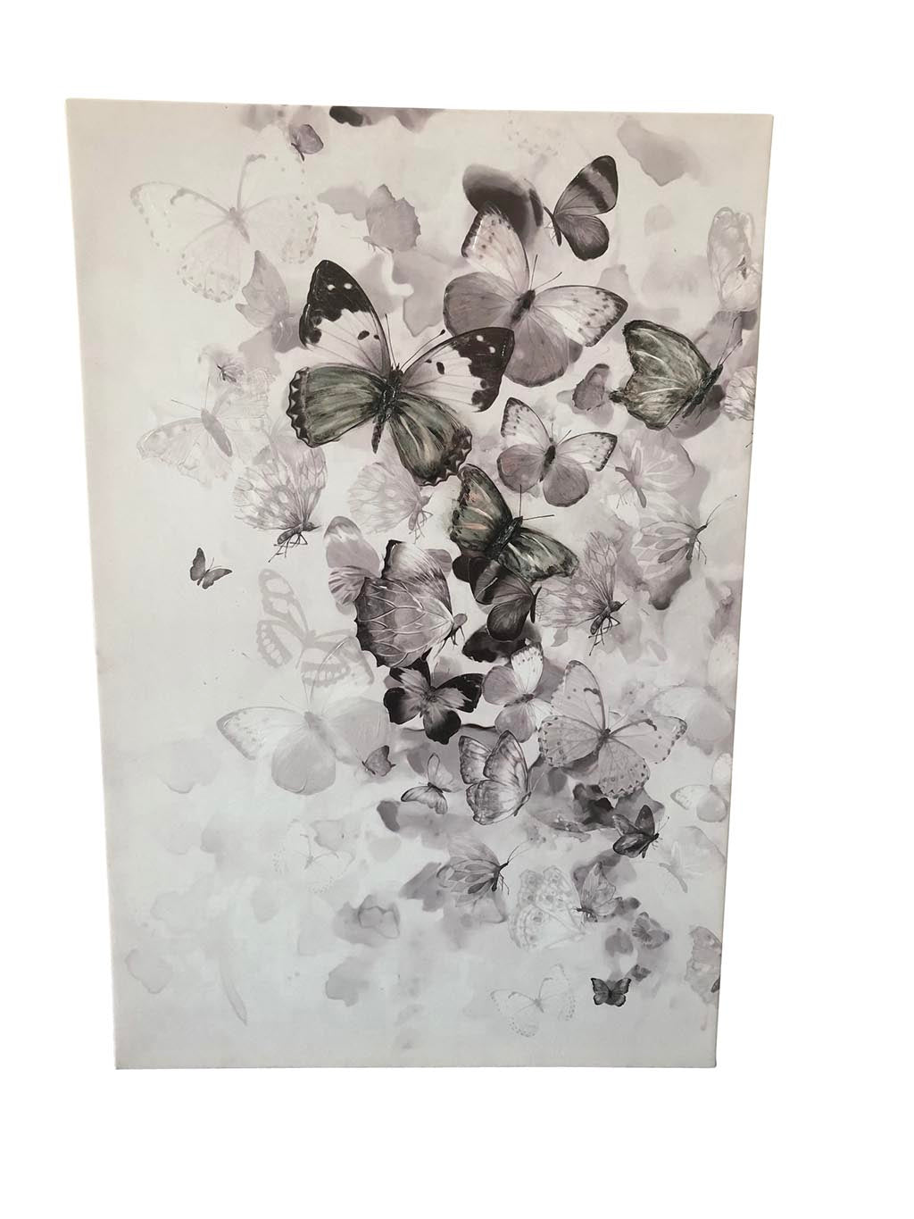 Kaleidoscope Black and White Mixed-Media Butterfly Art - 4DWA0118
