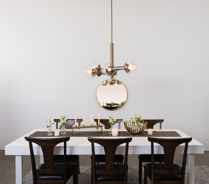 Mid-Century 612730 8-Light Chandelier - Antique Brass