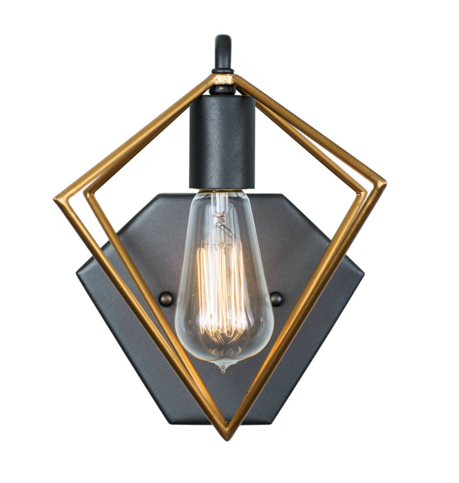 Metropolis 1-Lt Vanity Light - Antique Gold/Rustic Bronze - 261B01AGRB