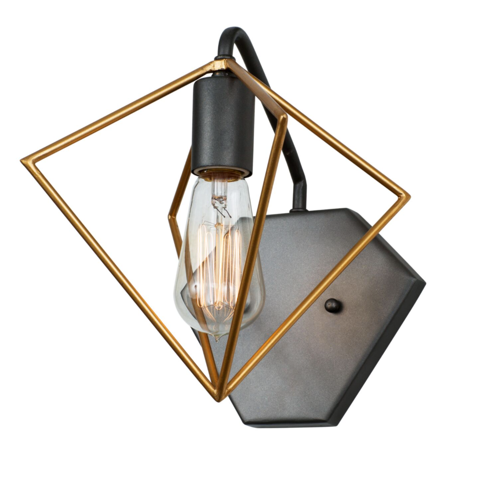 Metropolis 1-Lt Vanity Light - Antique Gold/Rustic Bronze - 261B01AGRB