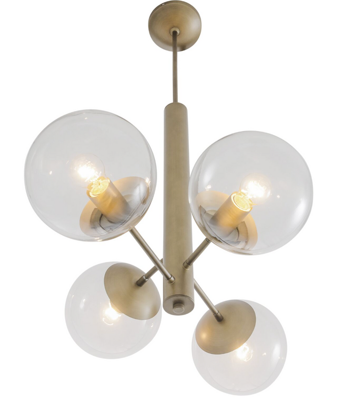 Mid-Century 612730 8-Light Chandelier - Antique Brass