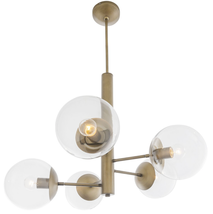 Mid-Century 612730 8-Light Chandelier - Antique Brass