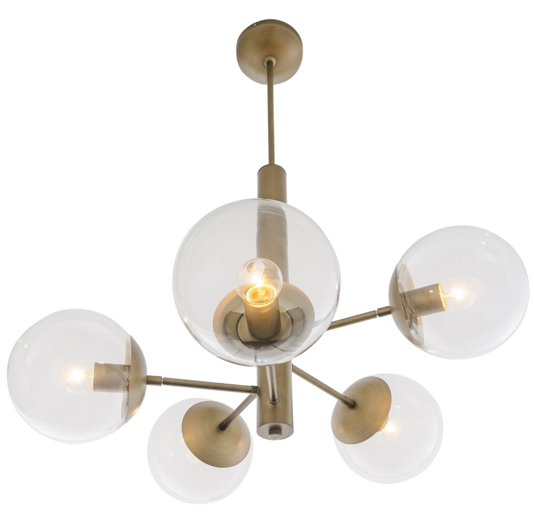 Mid-Century 612730 8-Light Chandelier - Antique Brass