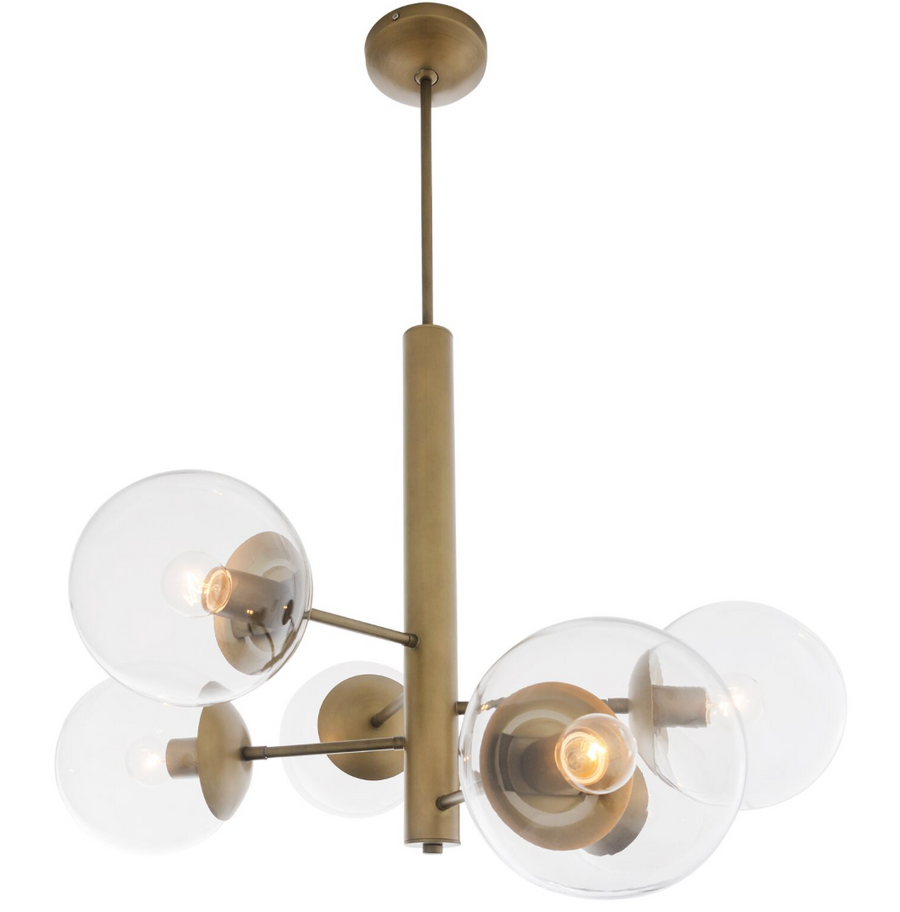 Mid-Century 612730 8-Light Chandelier - Antique Brass