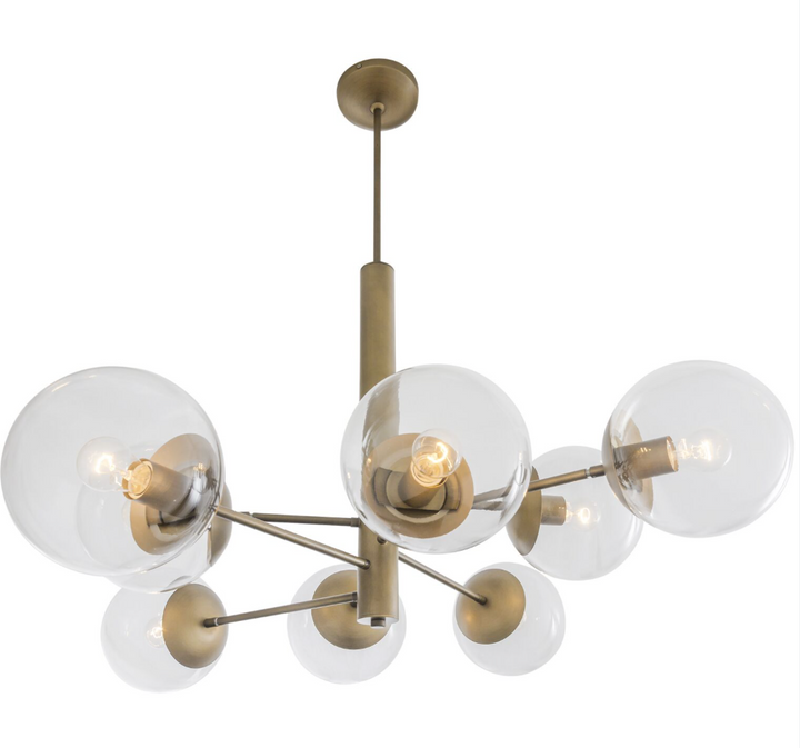 Mid-Century 612730 8-Light Chandelier - Antique Brass