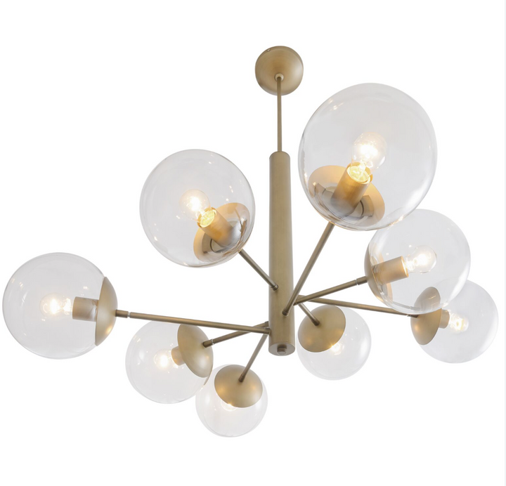 Mid-Century 612730 8-Light Chandelier - Antique Brass