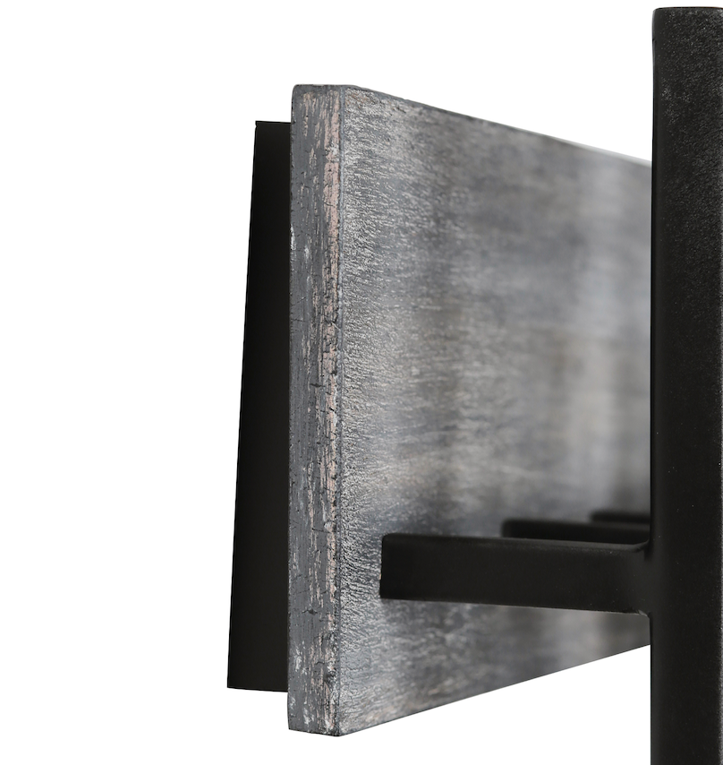 Zag 3-Lt Vanity Light - Black/Grey Wood - 260B03BLG