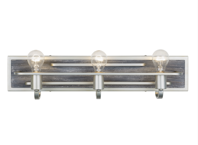 Lofty 3-Lt Vanity Light - Silverado/Grey Wood - 268B03SOG