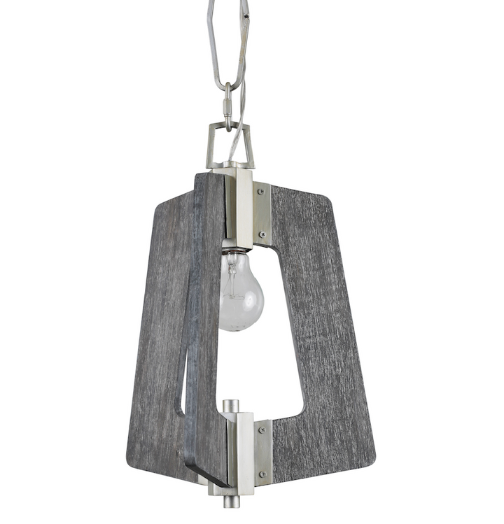 Lofty 1-Lt Mini Pendant Light - Silverado/Grey Wood - 268M01SOG
