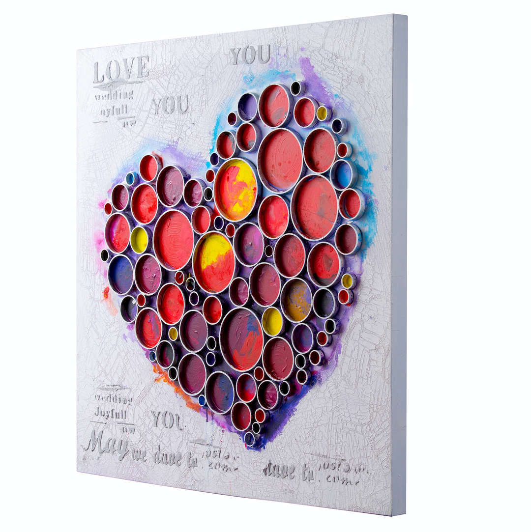 Work Of Heart Red Mixed-Media Wall Art  4DWA0113