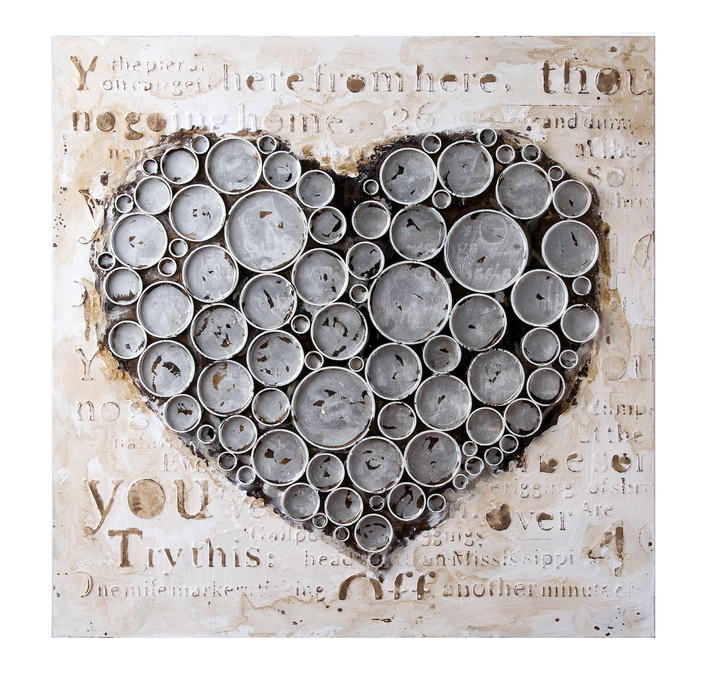 Work Of Heart Silver Mixed-Media Wall Art  4DWA0114