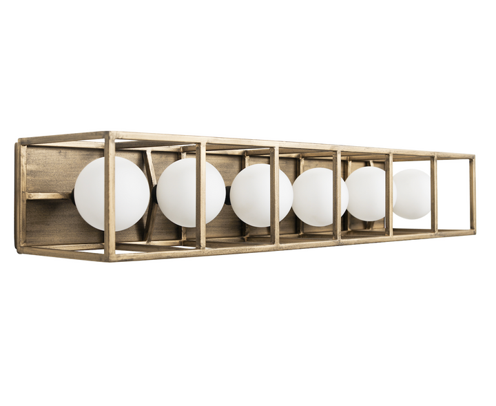 Plaza 6-Lt Vanity Light - Havana Gold/Carbon - 325B06HGCB