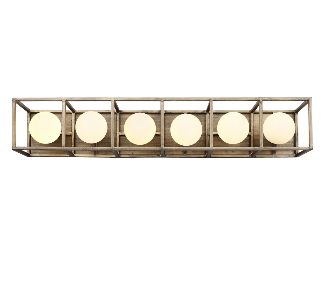 Plaza 6-Lt Vanity Light - Havana Gold/Carbon - 325B06HGCB