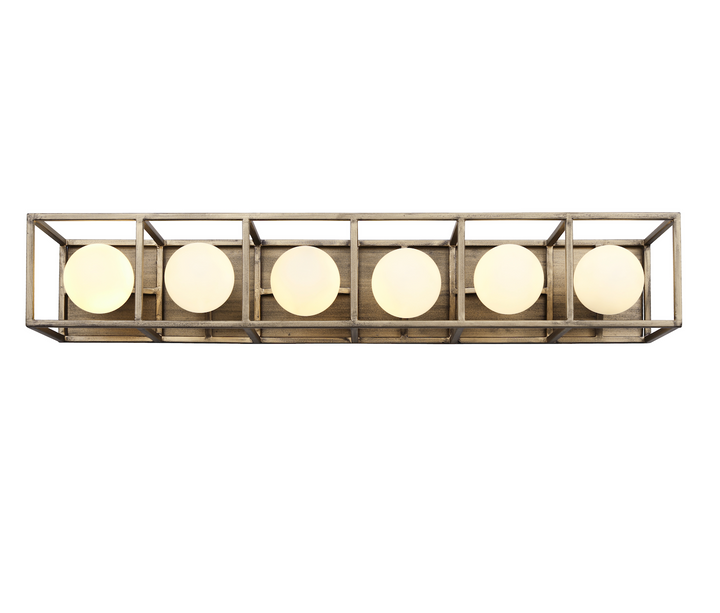 Plaza 6-Lt Vanity Light - Havana Gold/Carbon - 325B06HGCB