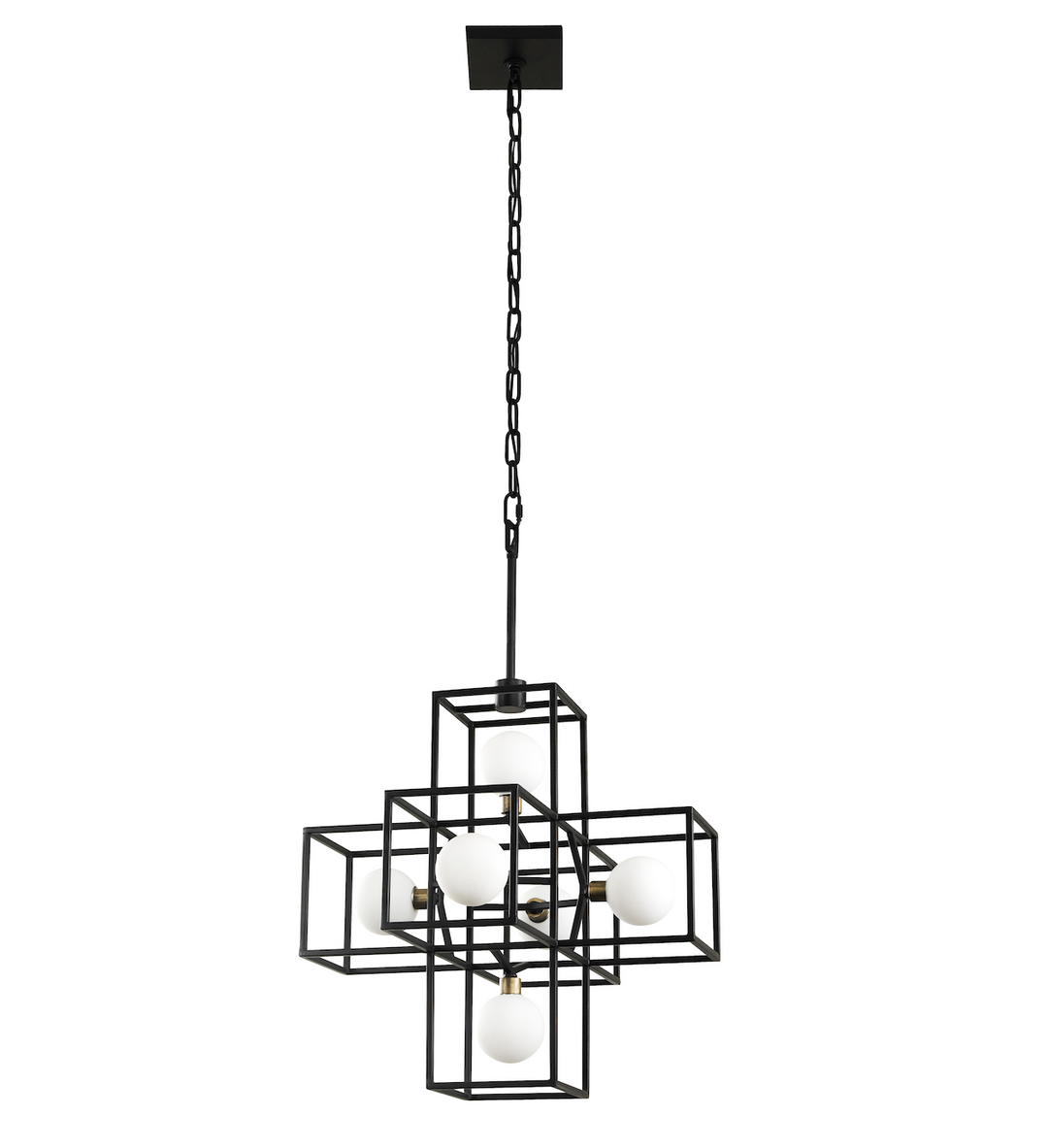Plaza 6-Lt Pendant Light - Carbon/Havana Gold - 325P06CBHG
