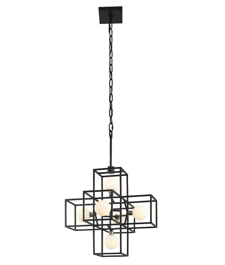 Plaza 6-Lt Pendant Light - Carbon/Havana Gold - 325P06CBHG