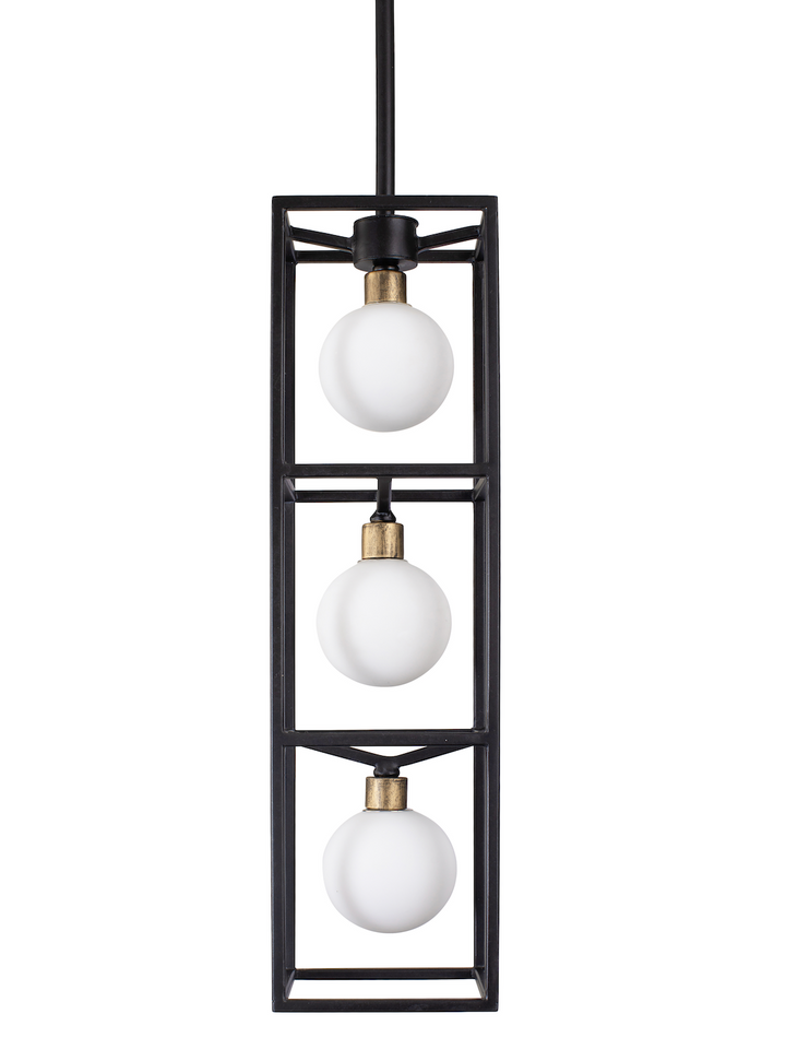 Plaza 3-Lt Foyer Pendant Light - Carbon/Havana Gold - 325F03CBHG