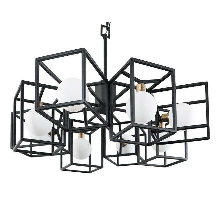 Plaza 8-Lt Pendant Light - Carbon/Havana Gold - 325C08CBHG
