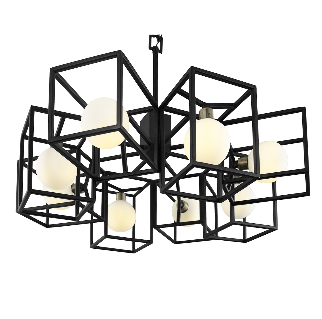 Plaza 8-Lt Pendant Light - Carbon/Havana Gold - 325C08CBHG