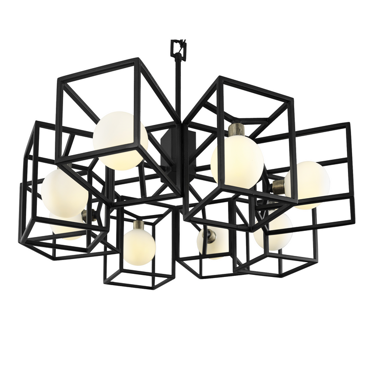 Plaza 8-Lt Pendant Light - Carbon/Havana Gold - 325C08CBHG