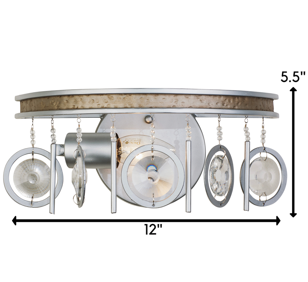 Charmed 1-Lt Vanity Light Fixture - Silver/Champagne Mist - 296B01SICM