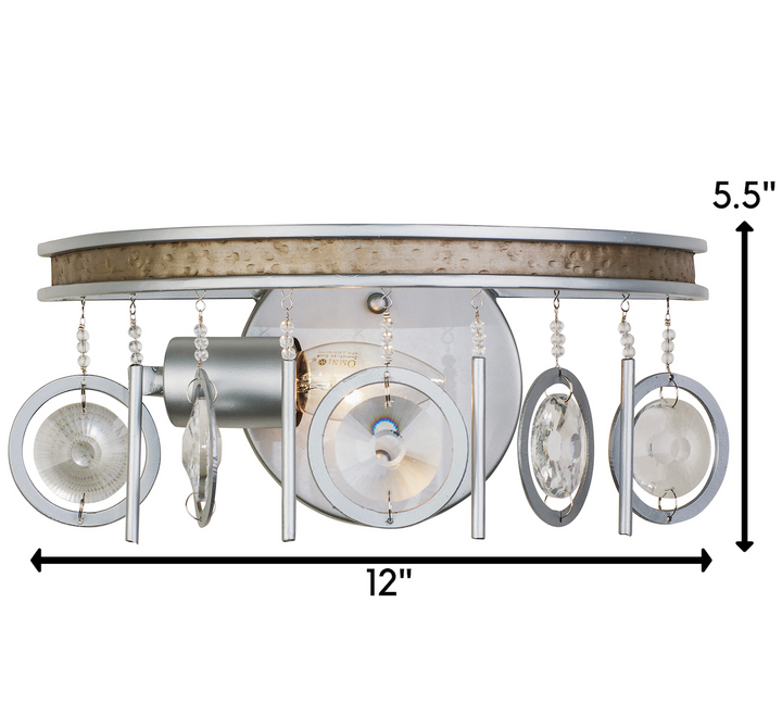 Charmed 1-Lt Vanity Light Fixture - Silver/Champagne Mist - 296B01SICM