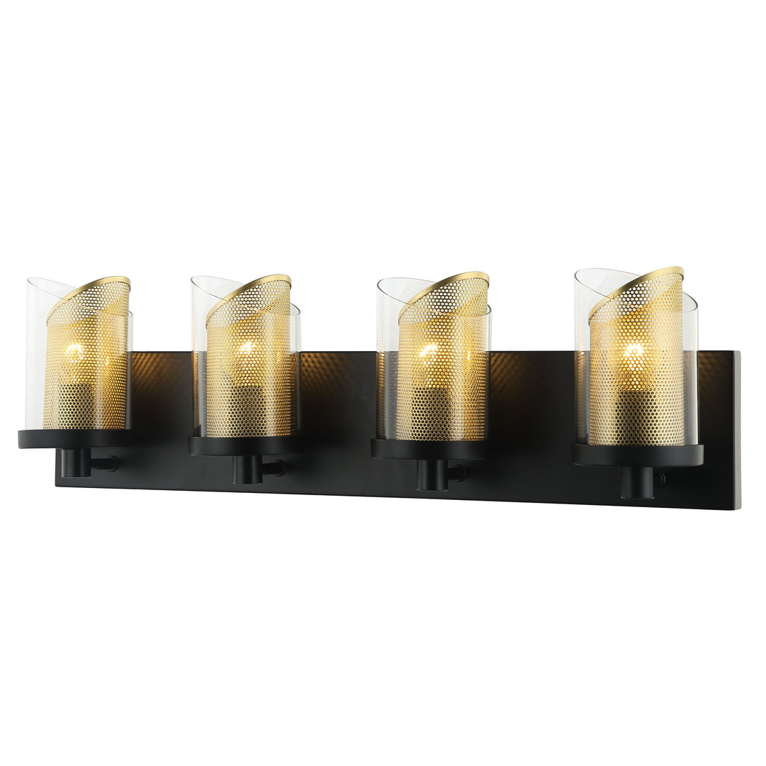 So Inclined 246B04BLGO 4-Light Vanity Light - Black/Gold