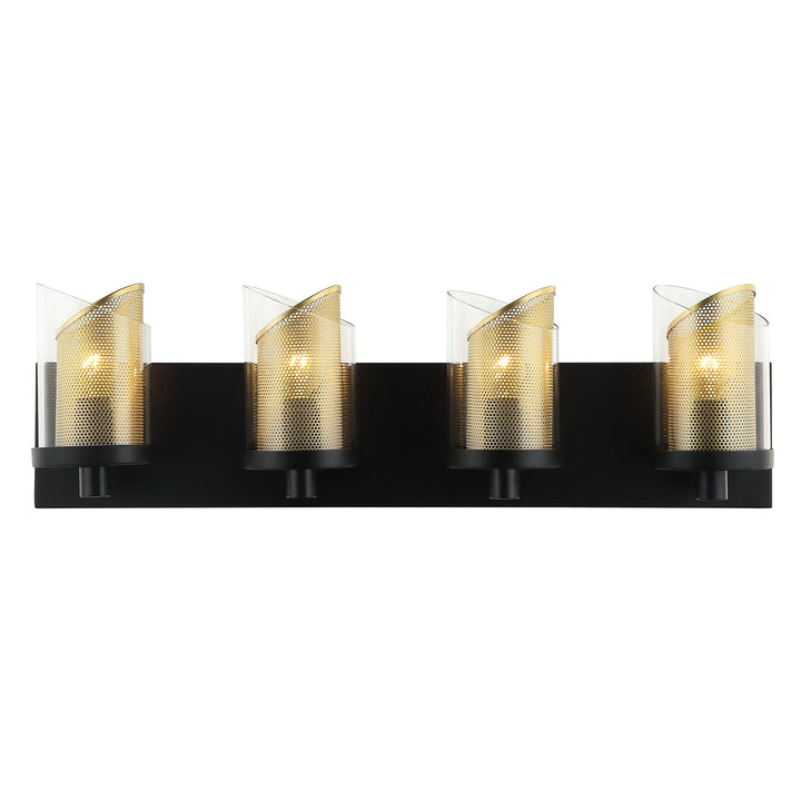 So Inclined 246B04BLGO 4-Light Vanity Light - Black/Gold